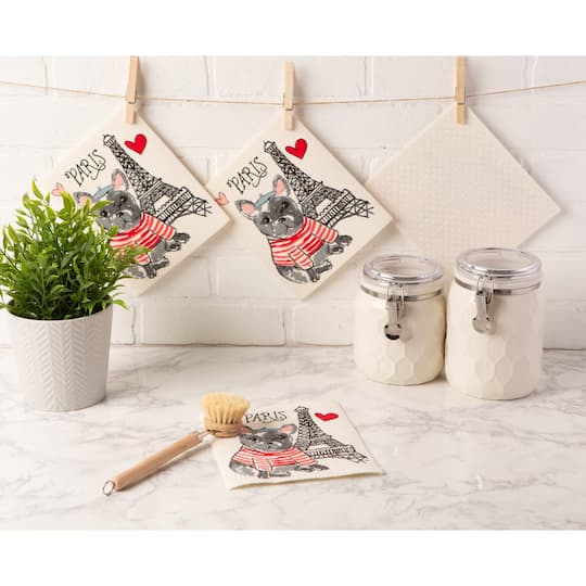 DII® Dog In Paris Swedish Dishcloth, 3ct.